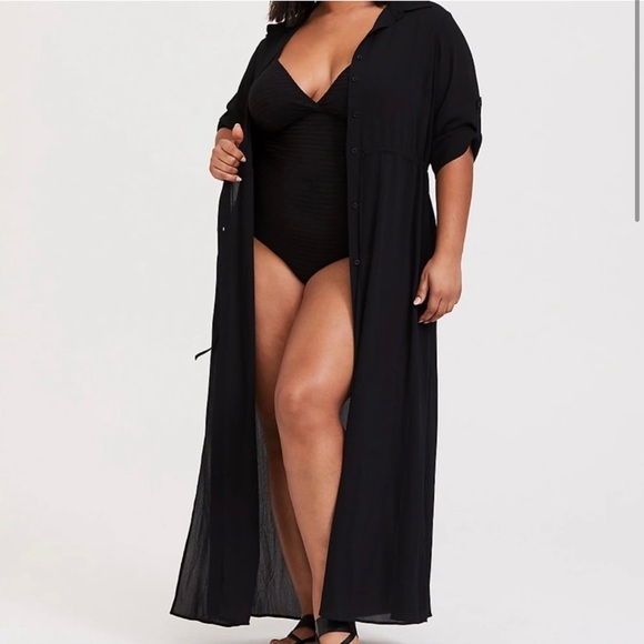torrid Other - Torrid Maxi Shirt Swim Cover Up Dress 2X